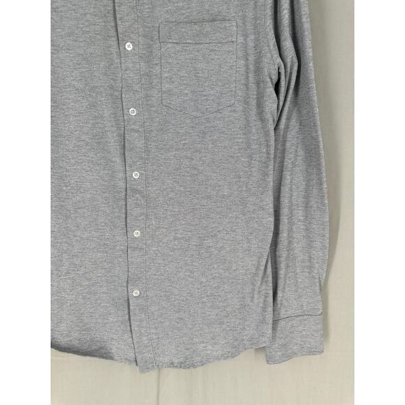 Kit and Ace Shirt Mens Medium Grey Tech Button Long Sleeve Performance - Picture 6 of 9